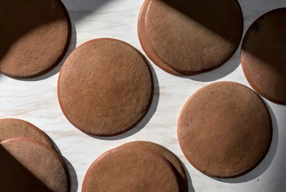 Medium size comal made from red clay in San Marcos Tlapazola, Oaxaca.